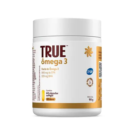 True Ômega 3 com Vitamina E True Source 60 Cápsulas