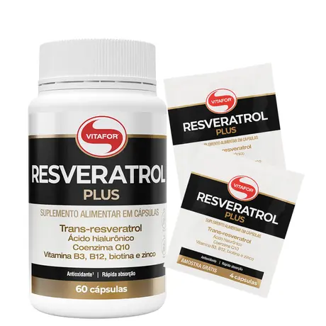 Resveratrol Plus Vitafor 60 Cápsulas Ganhe Brinde