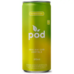 Kombucha Pod Sabor Abacaxi e Hortelã 310ml