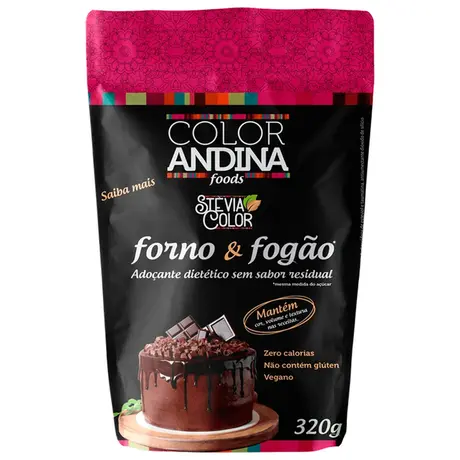 Adoçante Stévia Culinário Forno e Fogão Color Andina Foods 320g