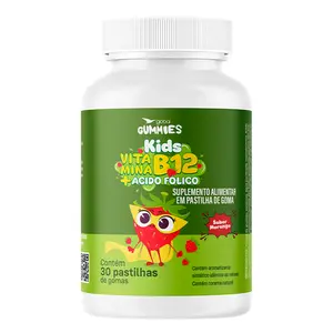 Vitamina B12 + Ácido Fólico Global Suplementos 30 Gomas Sabor Morango