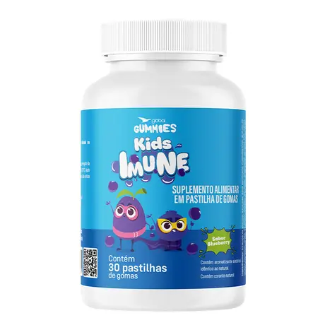 Imune Vitamina E, Selênio e Zinco Global Suplementos 30 Gomas Sabor Blueberry