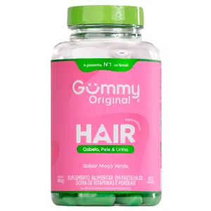 Gummy Hair 60 Gomas Sabor Maçã Verde