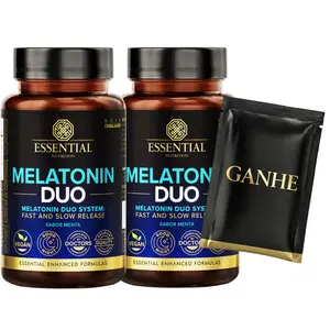 Kit 2 Melatonin Duo Essential Nutrition 120 Comp Ganhe Sachê