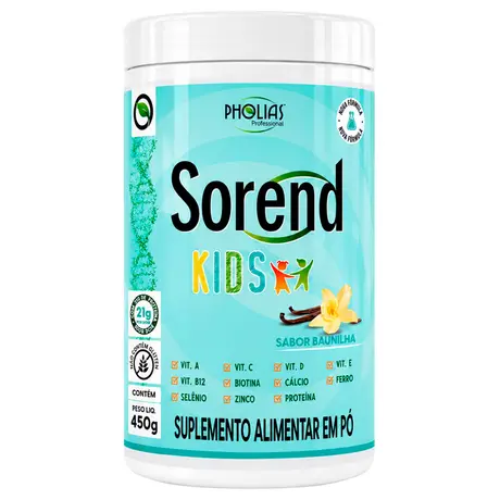 Sorend Kids Pholias 450g Sabor Baunilha