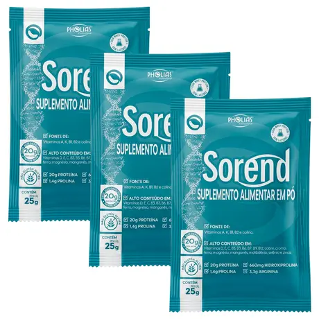 Kit 3 Sorend Pholias Sachê 25g Sem Sabor