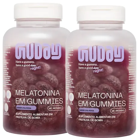 Kit 2 Melatonina Guday Sabor Uva Roxa 60 Gomas