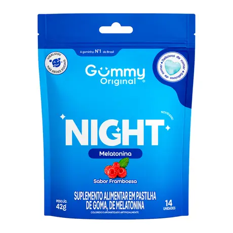Gummy Night Melatonina 14 Gomas Sabor Framboesa