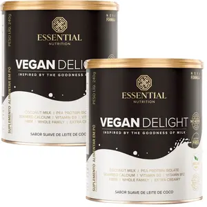 Kit 2 Vegan Delight Bebida Vegetal Essential Sabor Neutro 240g