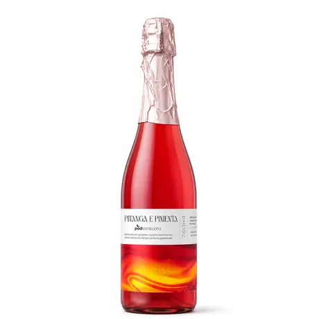 Espumante de Kombucha Pod 750ml Pitanga e Pimenta