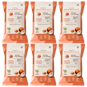 Kit 6 Paçoca com Coco e Chocolate Caramelo Manduí 30g