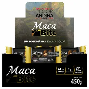 Maca Bite Protein Black Color Andina Foods 30 Unidades de 15g