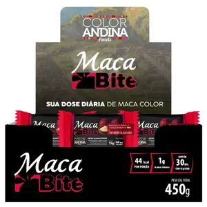 Maca Bite Protein Red Color Andina Foods 30 Unidades de 15g