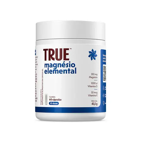 Magnésio Elemental True 60 Cápsulas