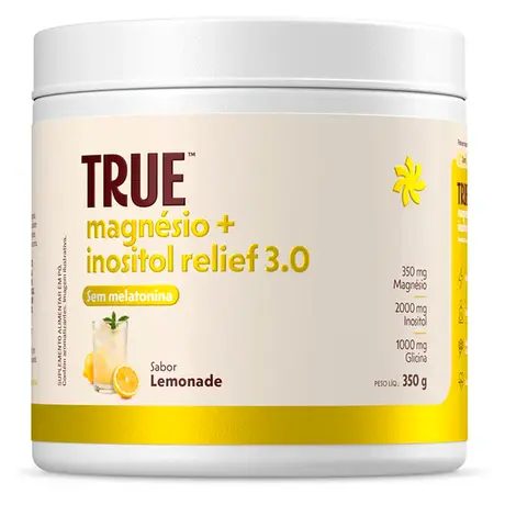 Magnésio Inositol Relief sem Melatonina 3.0 True Source Sabor Lemonade 350g