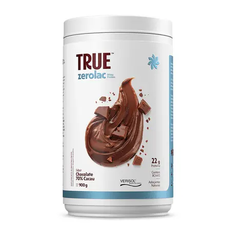 True Whey Protein Zero Lactose 900g Chocolate 70% Cacau