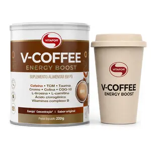 V-Coffee Energy Boost Vitafor 220g Ganhe Brinde