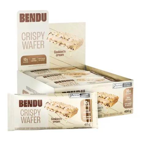 Kit 12 Crispy Wafer Bendu 40g Sabor Cookies'n Cream
