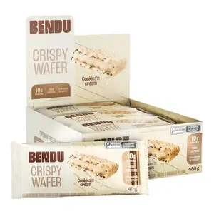 Kit 12 Crispy Wafer Bendu 40g Sabor Cookies'n Cream