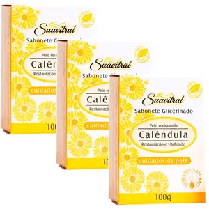 Kit 3 Sabonete de Calêndula Glicerinado Suavitrat 100g