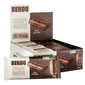 Kit 12 Crispy Wafer Bendu 40g Sabor Dark Chocolate