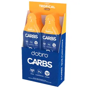 Gel de Carboidrato Carbs com Cafeína Dobro Sabor Tropical Caixa com 10 Sachês 30g