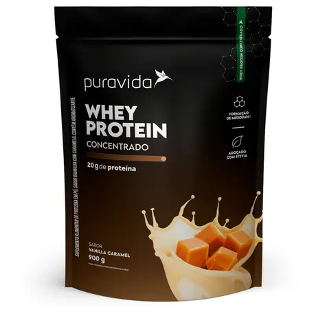 Whey Protein Concentrado Puravida 900g Vanilla Caramel