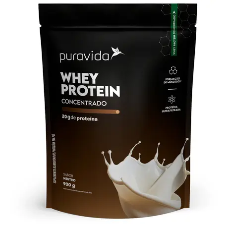 Whey Protein Concentrado Puravida 900g Neutro