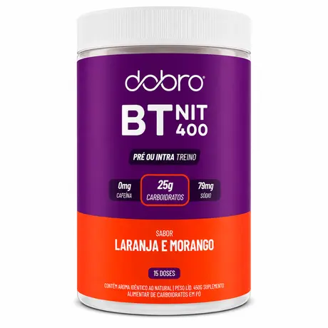 BT 400 Nitrato sem Cafeína Dobro Sabor Laranja e Morango 450g