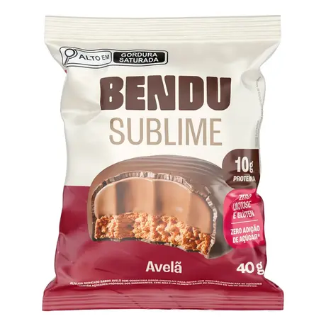 Alfajor Sublime Bendu Avelã com cobertura Sabor Chocolate 40g