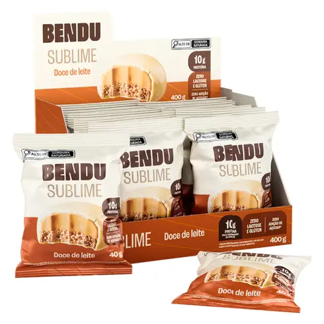 Kit 10 Alfajor Sublime Bendu Doce de Leite com cobertura Sabor Chocolate Branco 40g