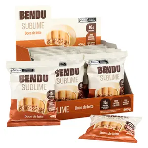 Kit 10 Alfajor Sublime Bendu Doce de Leite com cobertura Sabor Chocolate Branco 40g