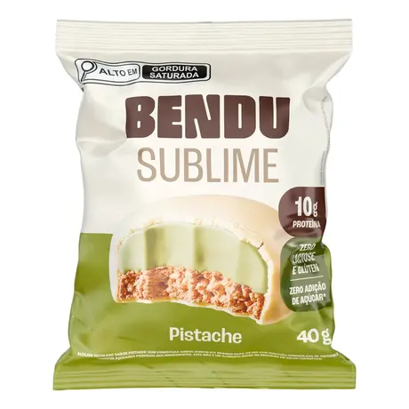Alfajor Sublime Bendu Pistache com cobertura Sabor Chocolate Branco 40g