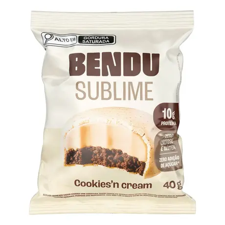 Alfajor Sublime Bendu Cookies com cobertura Sabor Chocolate Branco 40g