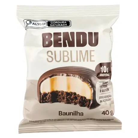 Alfajor Sublime Bendu Baunilha com cobertura Sabor Chocolate 40g