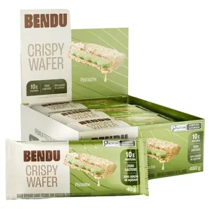Kit 12 Crispy Wafer Bendu 40g Sabor Pistache
