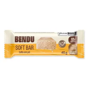Barra de Proteína Soft Bar Bendu 45g Sabor Leite em Pó