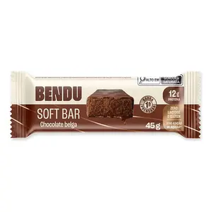 Barra de Proteína Soft Bar Bendu 45g Sabor Chocolate Belga