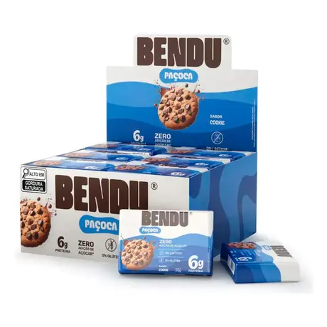 Paçoca Bendu Sabor Cookie Caixa com 24 Unidades de 20g