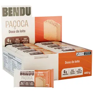 Kit 24 Paçoca Bendu Sabor Doce de Leite 20g