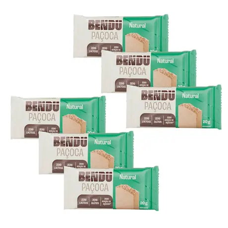 Kit 6 Paçoca Bendu Natural 20g