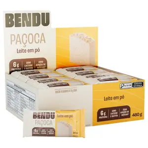 Kit 24 Paçoca Bendu Sabor Leite em Pó 20g