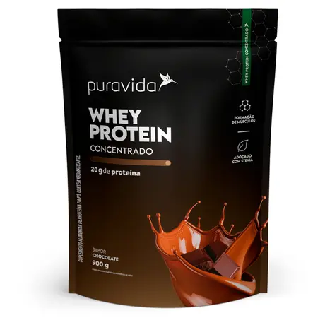 Whey Protein Concentrado Puravida 900g Chocolate