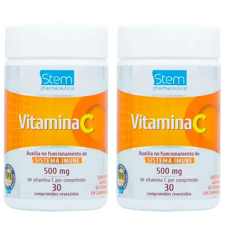 Kit 2 Vitamina C 500mg Stem Pharmaceutical 30 Comprimidos Revestidos