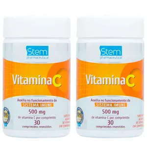 Kit 2 Vitamina C 500mg Stem Pharmaceutical 30 Comprimidos Revestidos