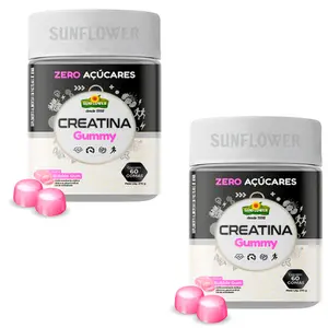 Kit 2 Creatina Gummy Sunflower 60 Gomas Bubble Gum