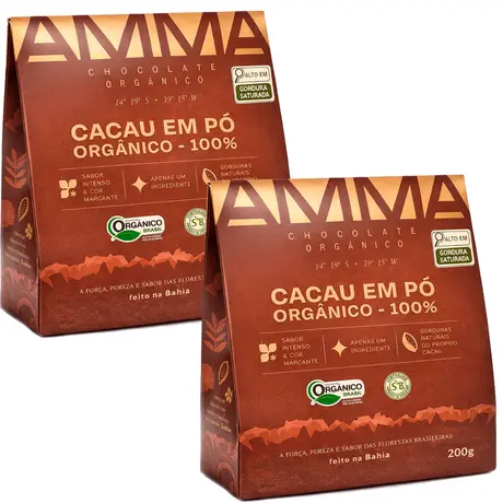 Kit 2 Cacau em Pó Orgânico Amma 200g