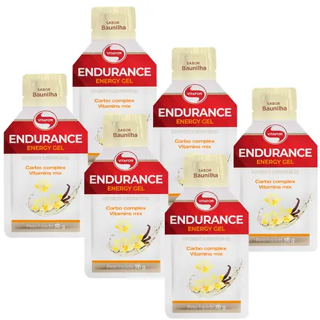 Kit 6 Endurance Energy Gel Vitafor Sachê 30g Baunilha