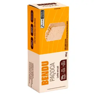 Paçoca Bendu Sabor Leite em Pó Caixa com 4 Unidades de 20g