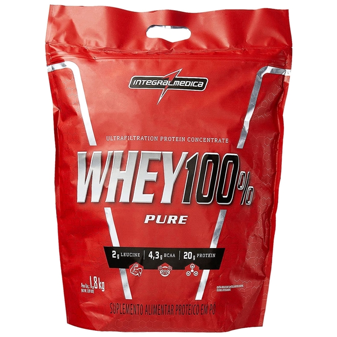 100 Whey Pure Integralmedica Morango 1 8kg 100 Whey Pure